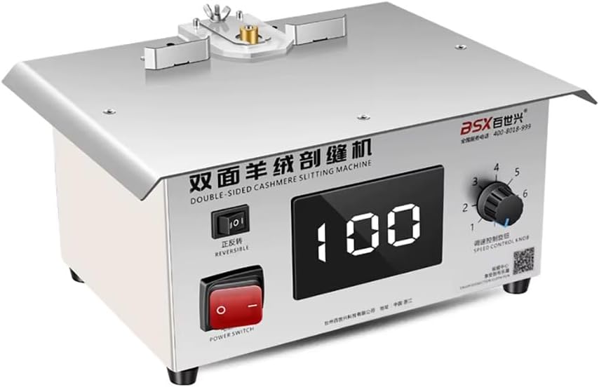 Gereedschapsets Toplionace Compacte Dubbelzijdige Kasjmier Snijmachine AC 220V, Verstelbare Snelheid, Vooruit/Achteruit, Roestvrijstalen Paneel