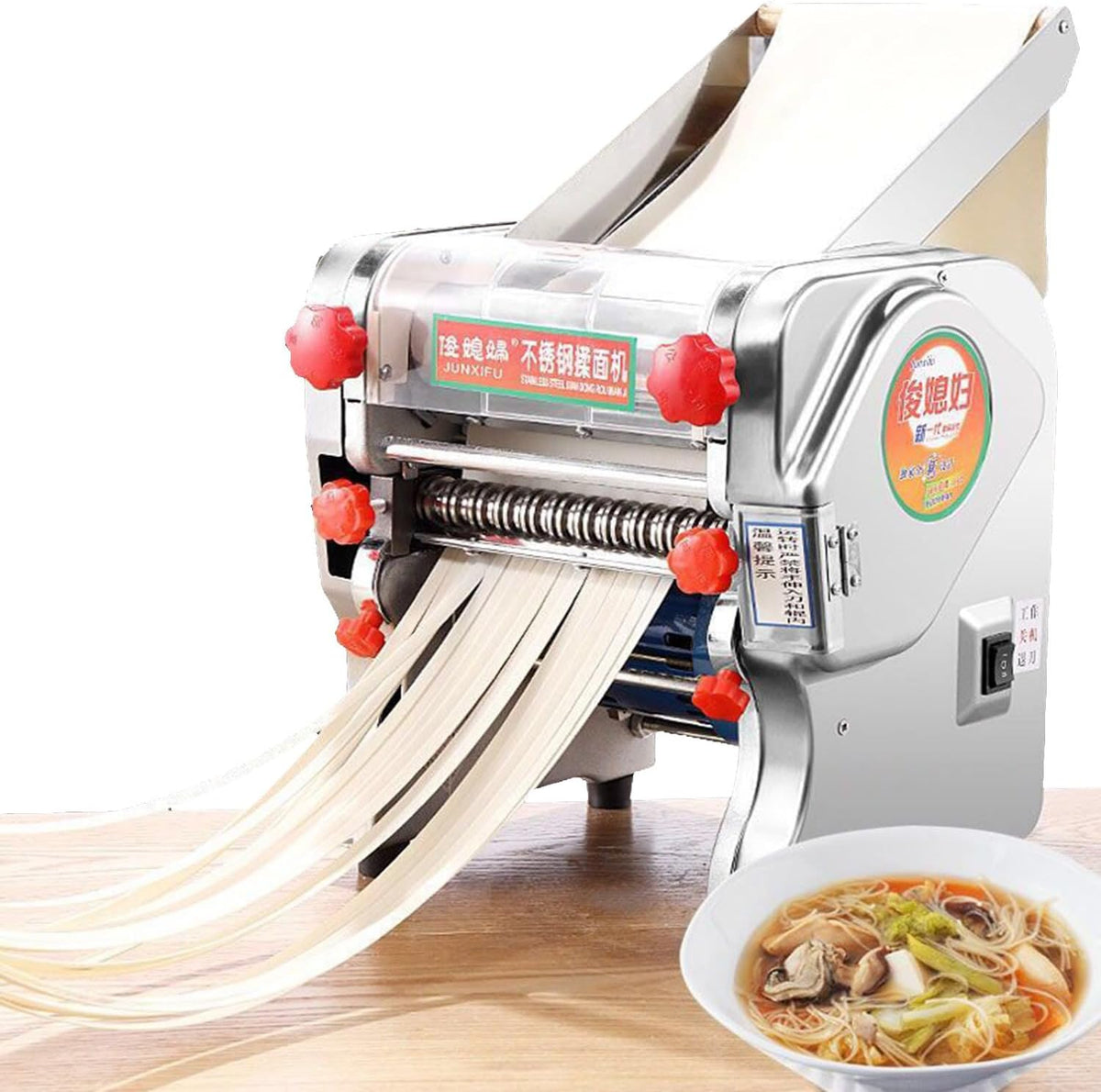 Qiang Pastamachine Roestvrijstalen Elektrische, Met 2 Sets Noedelmessen, FKM-240, Noedelmachine