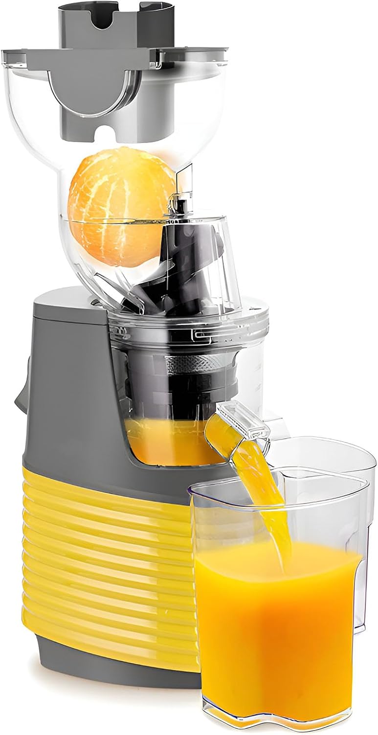 Sapcentrifuge Slow Juicer, met 76 mm brede trechter en afneembare sapbeker, Draagbare koude persmachine, voor eenvoudige reiniging - ideaal