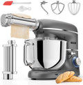 Keukenmachine Fentic, met Pastamachine – 2000W, Pasta Sheet Roller - 6,2L Mengkom (Antraciet), Keukenrobot