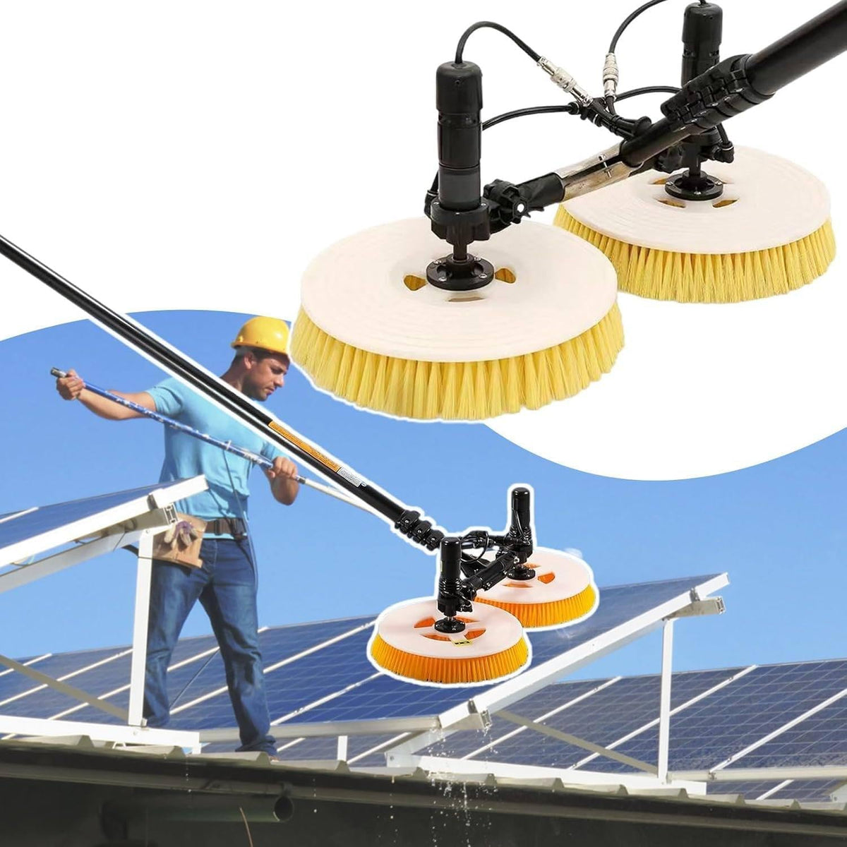 Zhlingq Glasreiniger Reinigingsmachine, 7.5m, Voor Zonnepanelen, Watersproeier, Draagbare Reinigingsborstel, Voor Fotovoltaïsche Apparaten