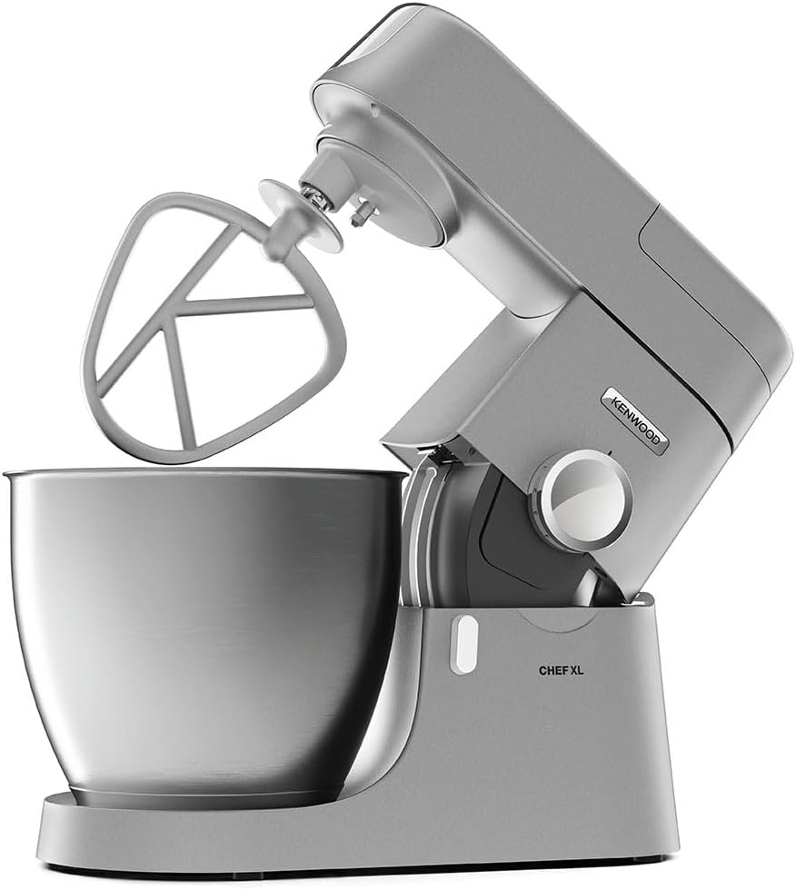 Kenwood Keukenmachine Chef XL KVL4100S, met grote roestvrijstalen mengkom van 6,7 l, 1200 W, incl. 3-delige patisserieset, zilver