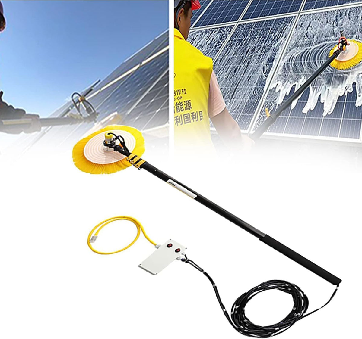 Wasmachine Commerciële Zonnepaneel Reinigingsmachine, met Telescopische Staaf - 7.5M Elektrische PV Comité Wasmachine, voor Kantoorgebouwen & Tuinen