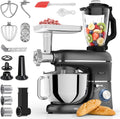 Fentic Keukenmachine – 2000W, Foodprocessor - 6,2L Mengkom, Incl. Vleesmolen, Blender en extra Accessoires (Zwart), Keukenrobot