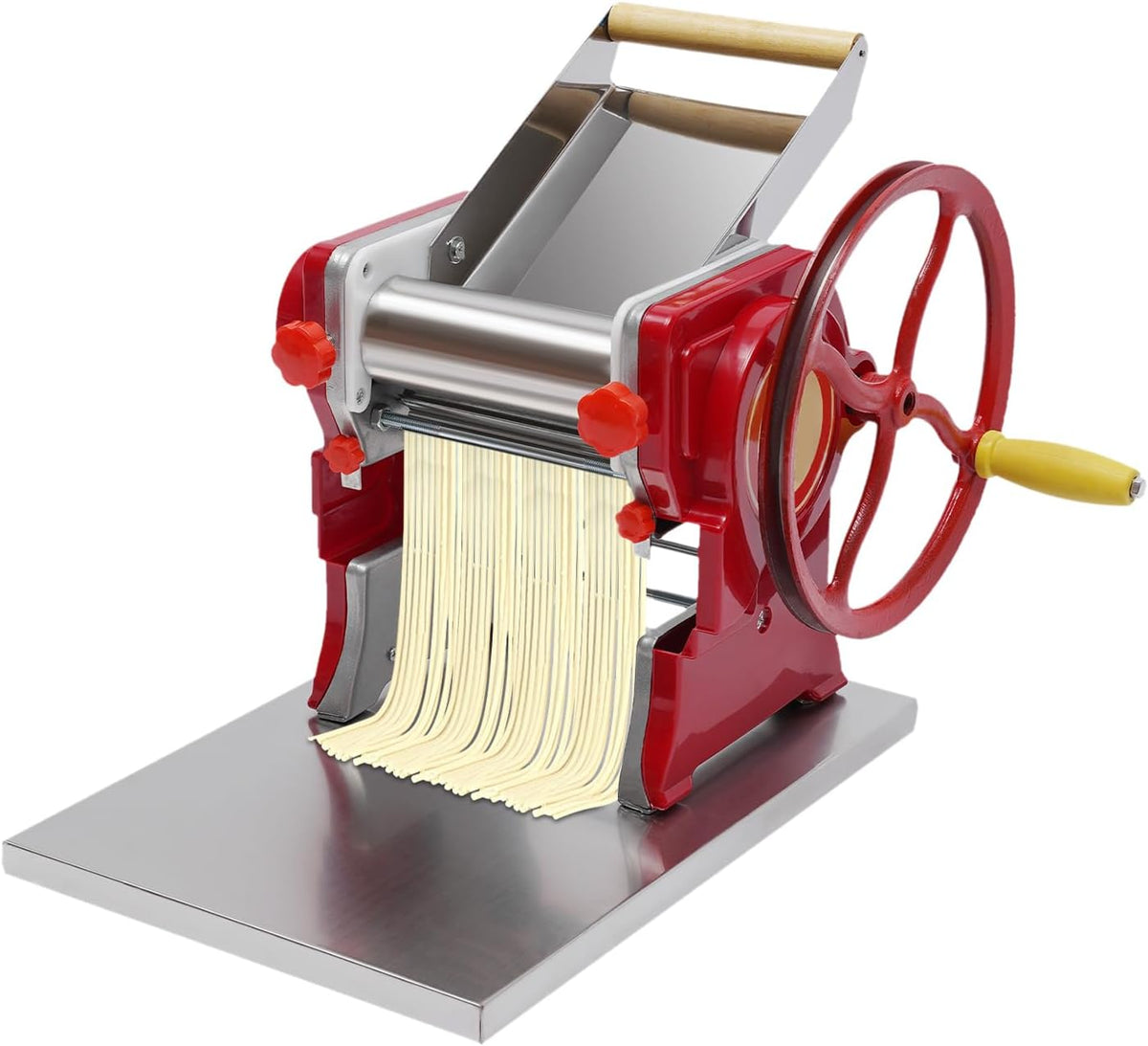 Brexolp Pastamachine Roestvrij stalen, 3 mm lemmet, geschikt, commerciële handmatige pastamachine, pasta deegmachine, instelbaar, klein en compact