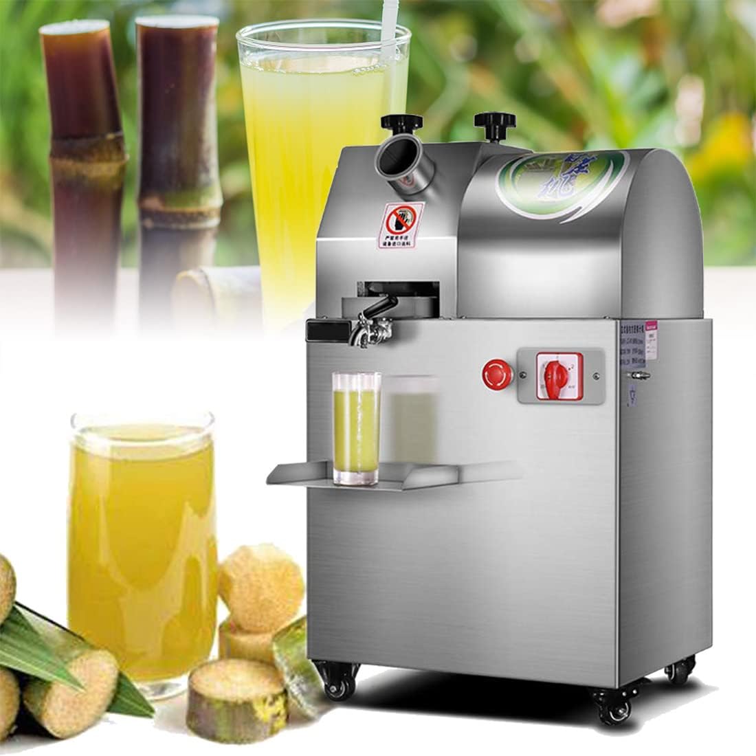 Sapcentrifuge Myuyee Commerciële Elektrische 370W Slow Masticating Suikerriet, met Feed Chute Tray
