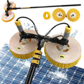 asdchZen Raamzuiger Pv-paneel wassen reinigingsmachine, 65 cm dubbele kop zonnepaneel reinigingsset, 3,5 m, telescopische staaf, elektrisch water