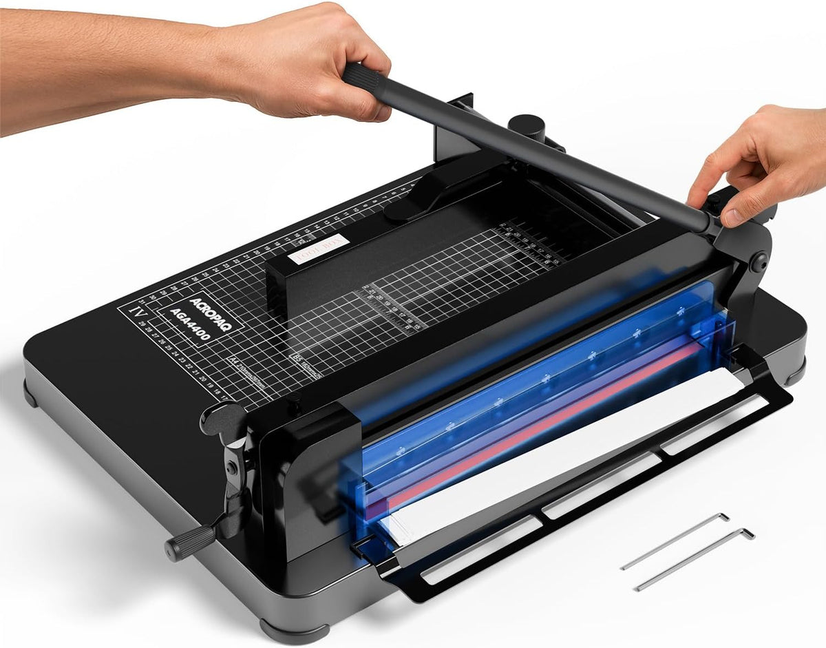 Acropaq Stapel- Papiersnijder, voor papier A4, 400 stuks Papier snijmachine, Snij apparaat, Professionele Papiersnijder hefboom, Papiersnijmachine