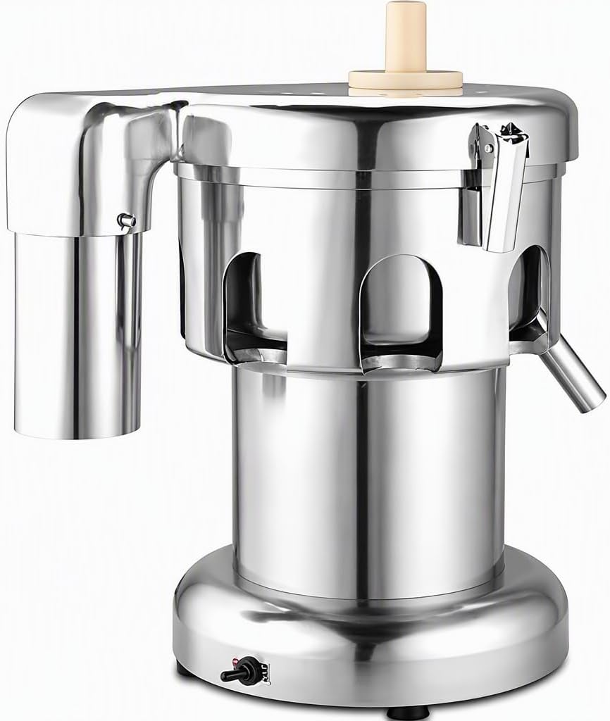 Boozxcv Sapcentrifuge Robuuste commerciële, 80-100 kg sap per uur, met roller en grote uitlaat van 1,8 cm, voor restaurants – 2800 tpm sapcentrifuge