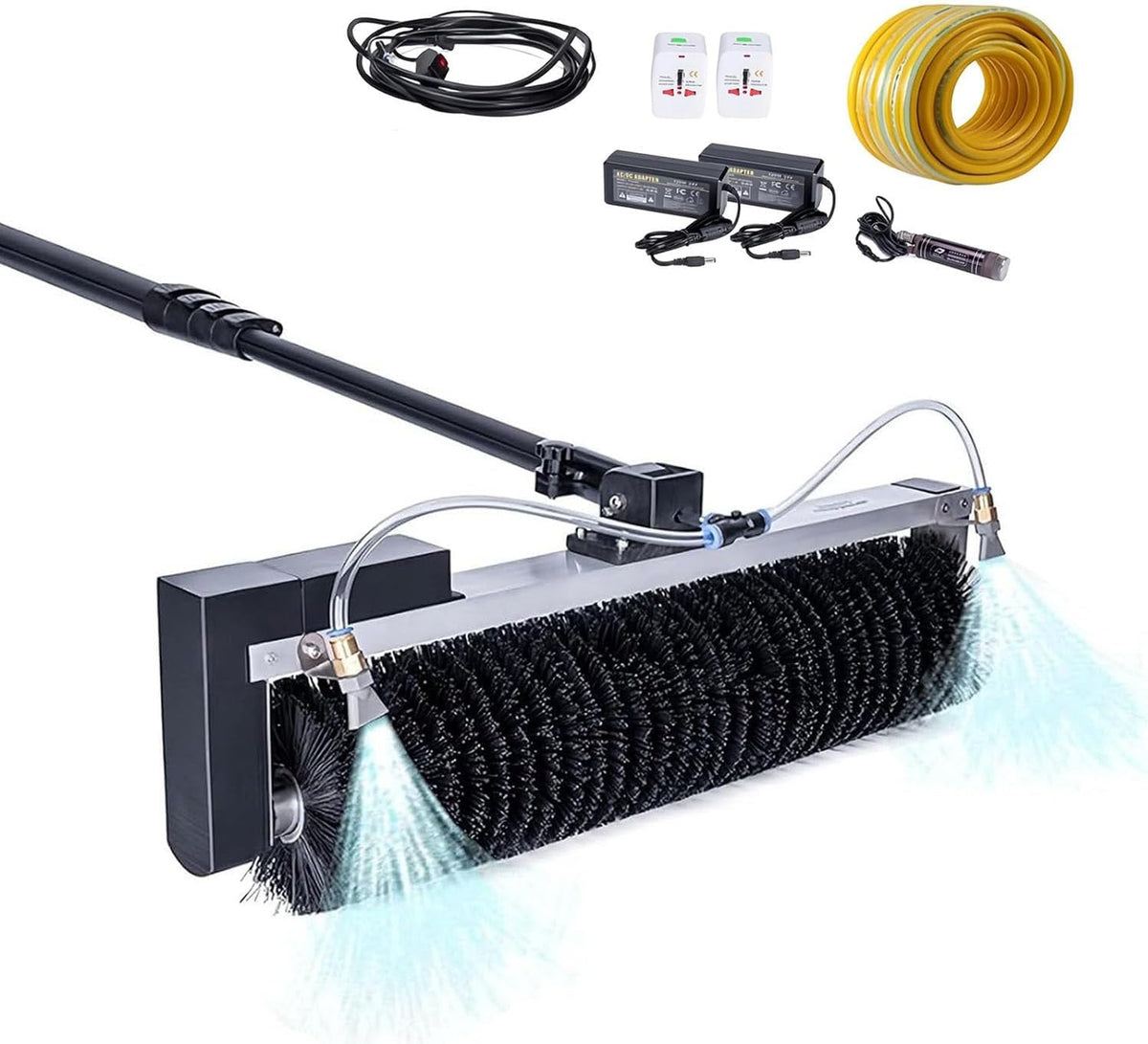Schoonmaakgereedschap kop Zonnepaneel reinigingsmachine, met 5,5 m watervoorziening kit, elektrische PV Panel Washer Robot