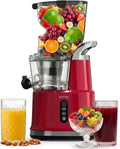 Sifene Sapcentrifuge AMR8824 Koude persmachines, Grote Mond 83mm Opening Hele Langzame Masticerende Juicer, Puur Rood, voor Volle Fruit & Veg Juice