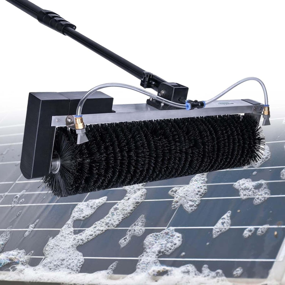 Jkjzsalj Raamtrekker Elektrische Reinigingsmachine, Reinigingsdiameter Van 60 Cm, Bedraad - 7,5, Voor Zonnepanelen, Aluminium Steel