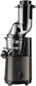Black+Decker Sapcentrifuge zwart+Decker BXJE200E Slow Juicer, 200 W, 70 rpm, 80 mm opening, anti-vingerafdrukoppervlakken roestvrij staal + grijs