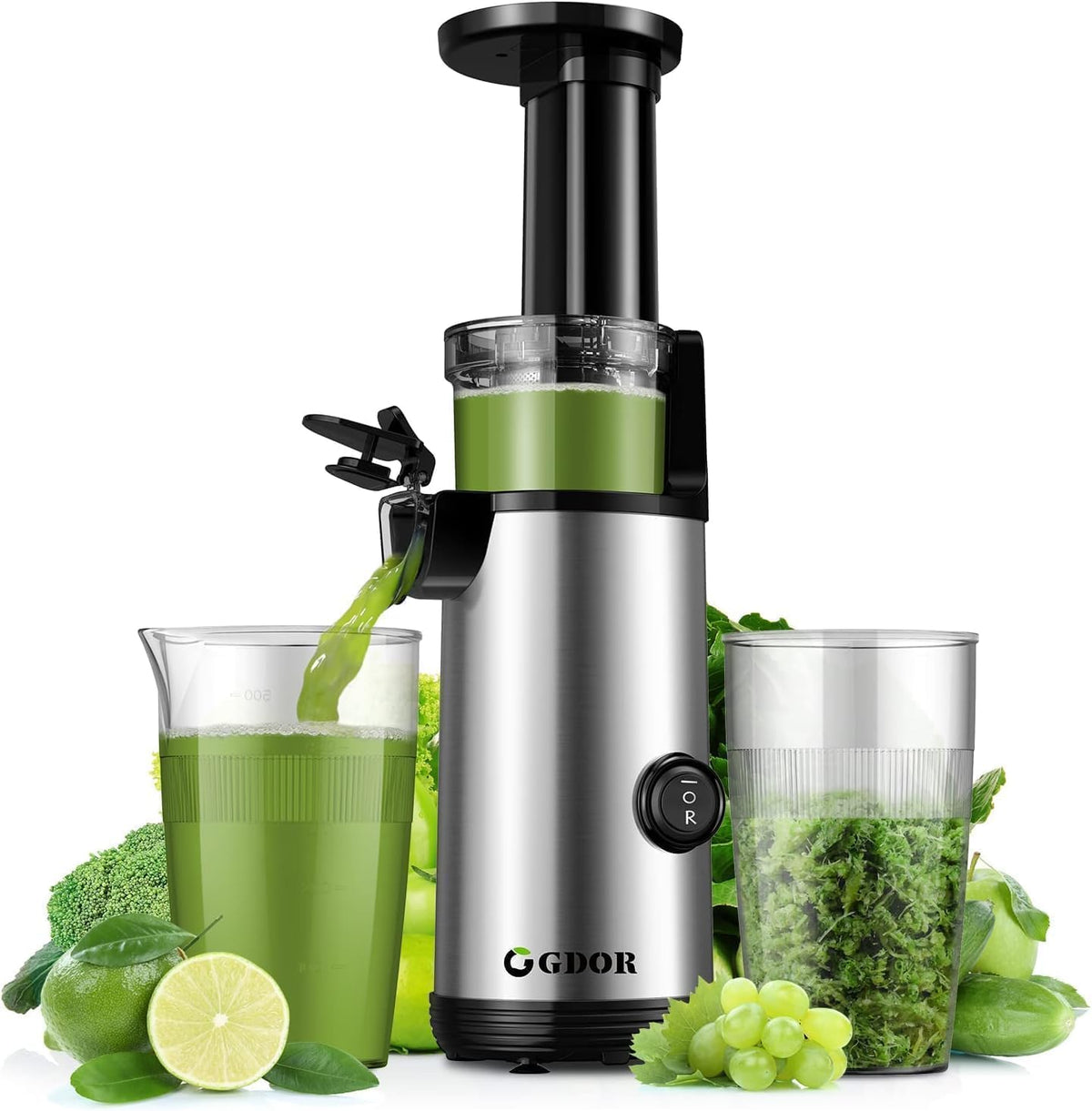 GDOR Sapcentrifuge Hoge sapopbrengst Kleine Langzame Juicer Krachtige Juicer