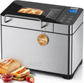 KBS Broodbakmachine Pro Stainless Steel Bread Machine, 2LB 17-in-1 Programmable XL Bread Maker with Fruit Nut Dispenser, 3 Loaf Sizes 3 Crust Colors
