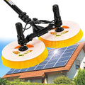 Himopuer Uitschuifstokk Professionele Solar-reinigingsborstel, 65 cm / 25,59 inch werkbreedte, voor buiten, dubbele rotatiekop, telescoopsteel