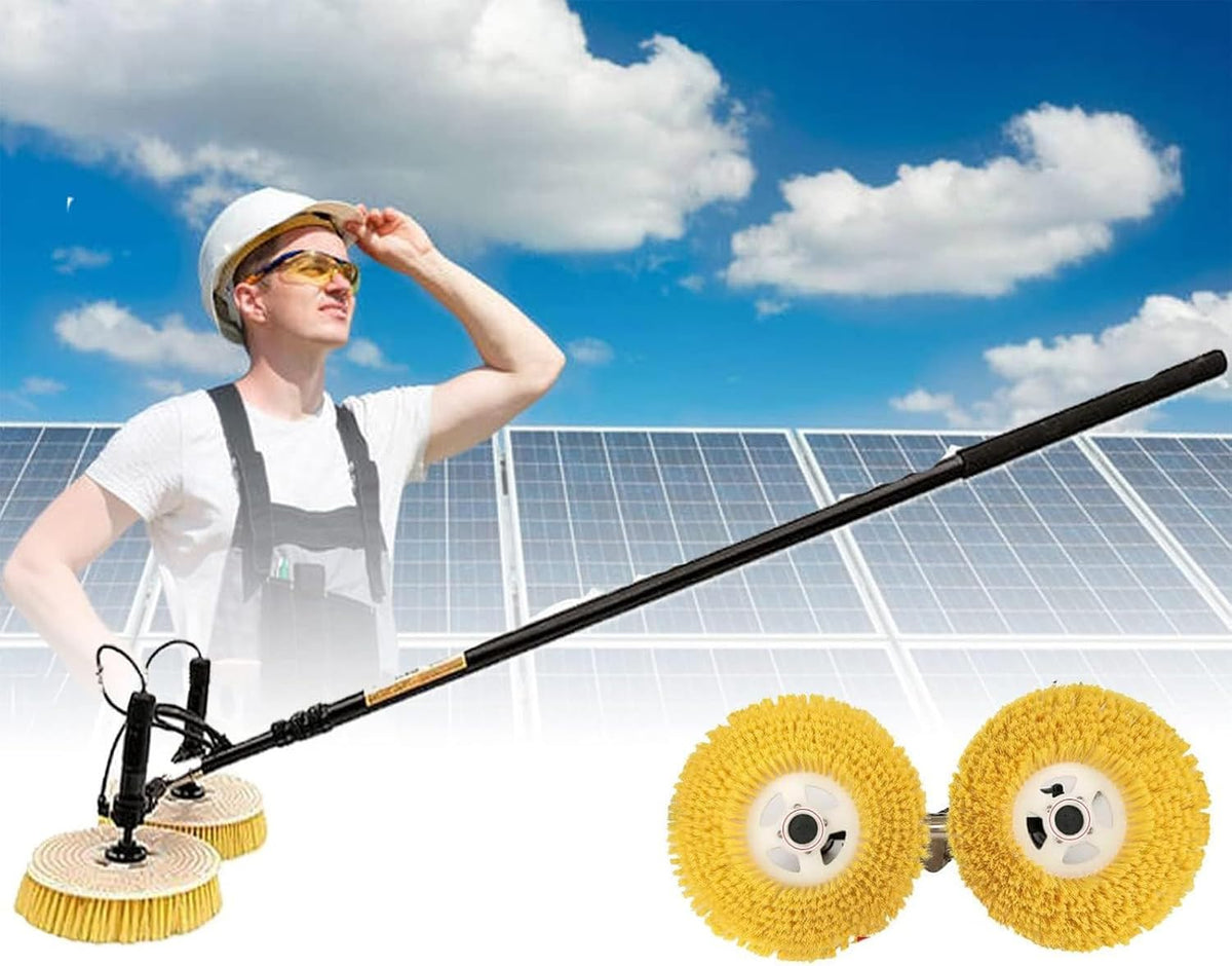 Generisch Raamreiniger Reinigingsmachine, 5,5 m stroommast, voor zonnepaneel, uittrekbare raamreinigingsset, roterende dubbele borstel