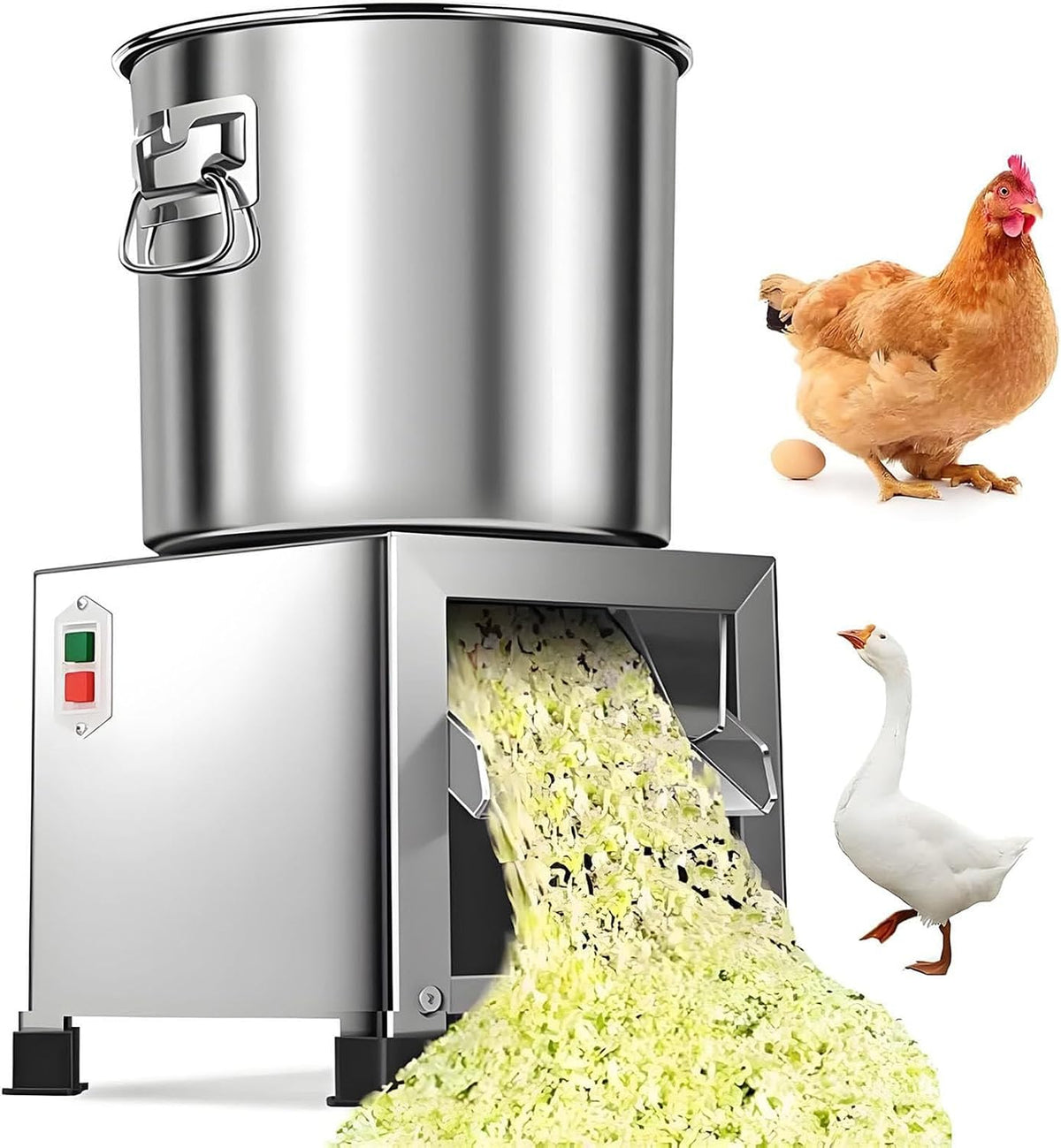 Hakselaars, shredder Kleine huishoudelijke pluimveevoerverwerkingshakselaar, 50-120 kg/u output, met 4 messen, 3500 tpm snel snijden, ki 1200W, granen