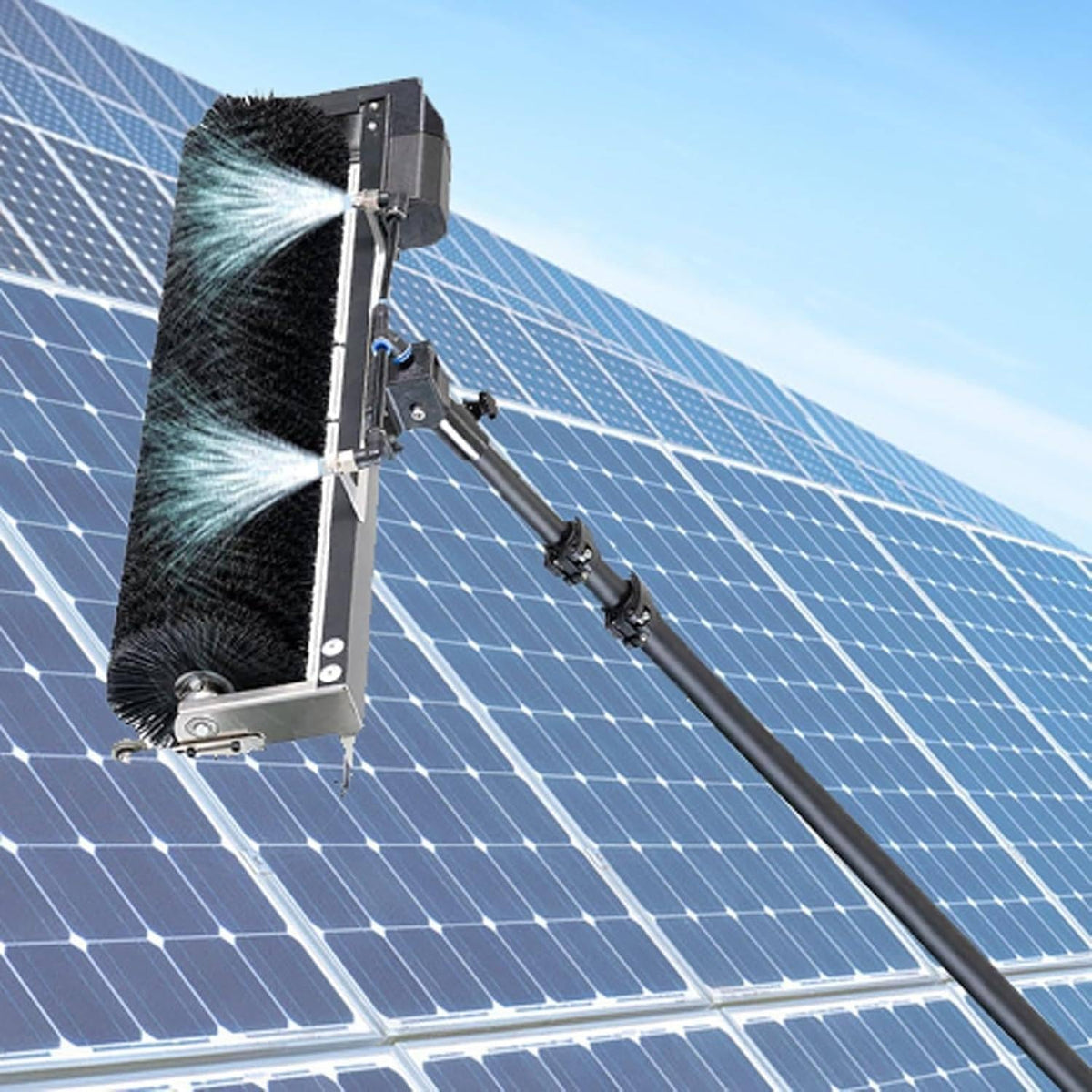 Raamreiniger Duanhoz Elektrische reinigingsmachine, netaangedreven reiniger 550 cm, voor zonnepaneel, telescopische borstel, voor PE-gebouwen