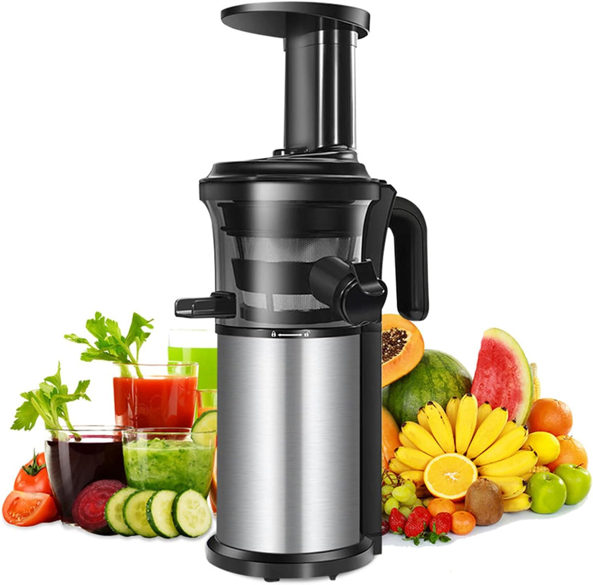 Peixen Sapcentrifuge Fruitpers van 500-1000 ml, compacte sapcentrifuge van 200 W, geschikt, Quick, Clean-technologie, antidruppelapparaat