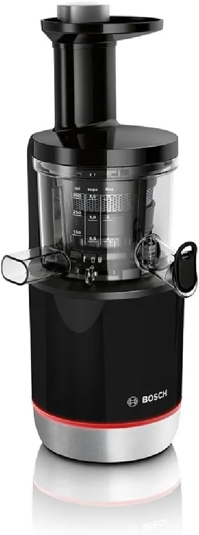 Bosch Sapcentrifuge VitaExtract Slowjuicer, sapcontainer 1000 ml, MESM731M, 150 Watt, zwart/RVS, drie filters, voor fruit of groentesappen