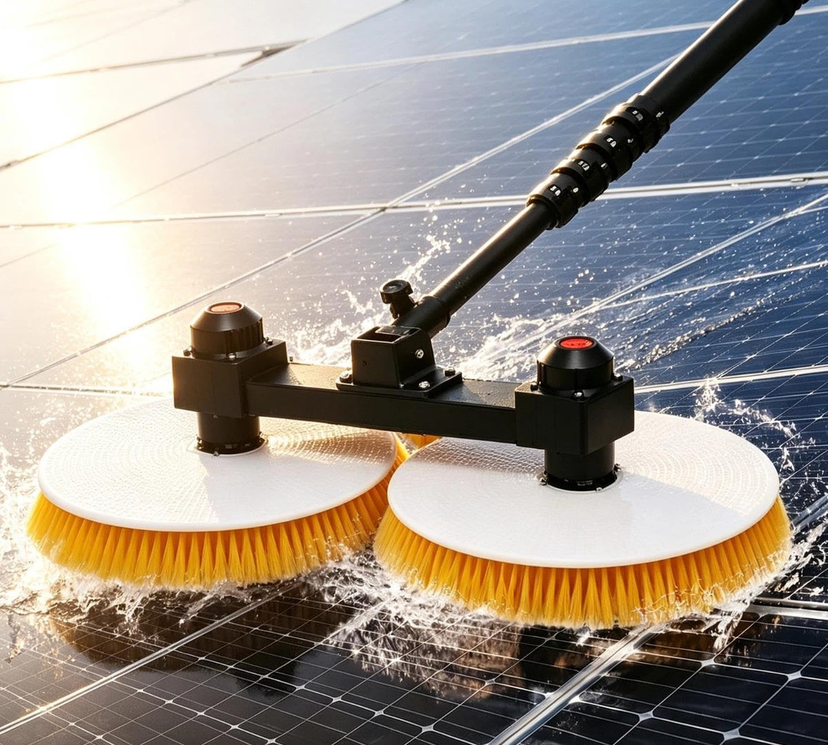 Mcytfbng Raamreiniger Reinigingsmachine, voor zonnepanelen (bereik 3,5–7,5 m), met dubbele kop