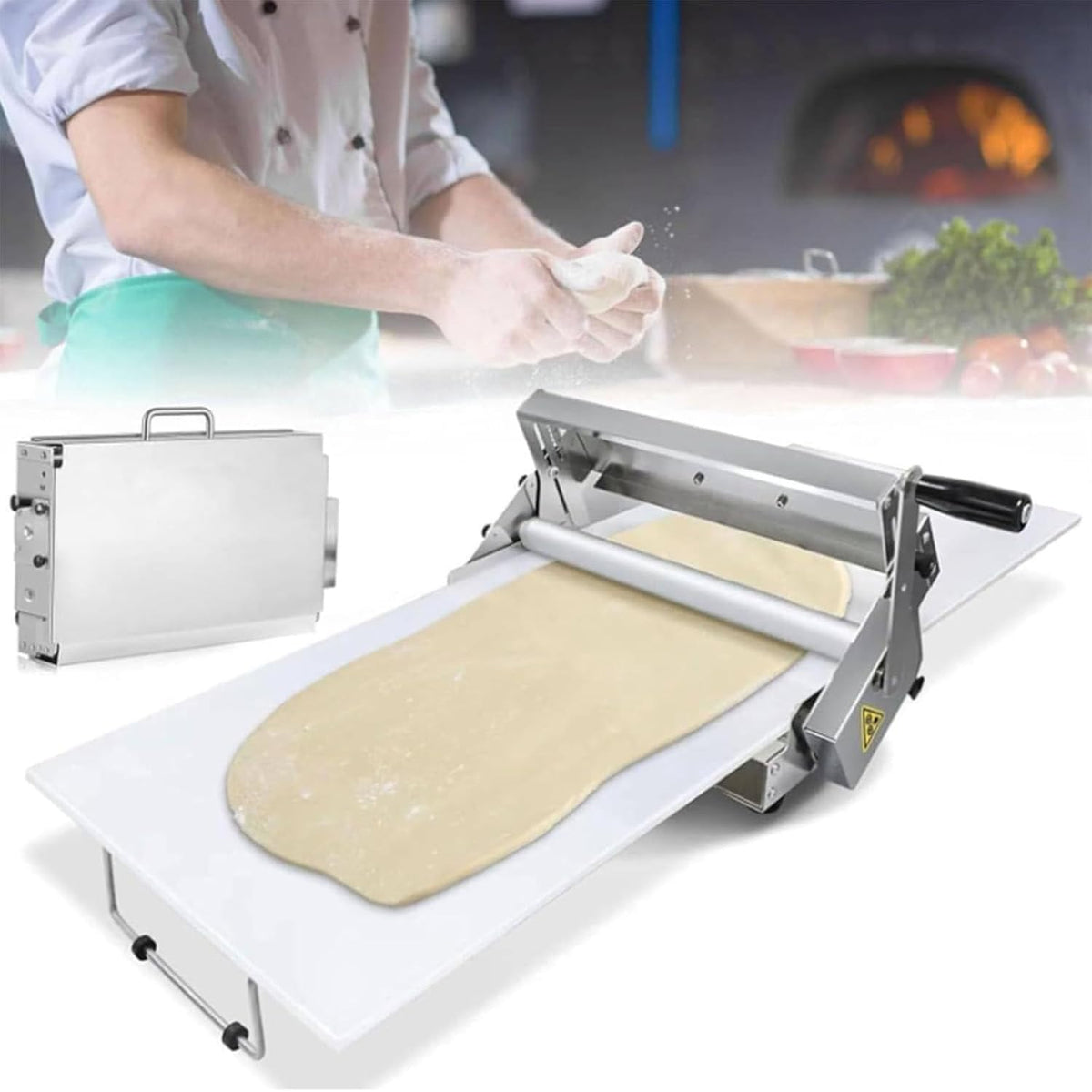 Dhmydpdz Deegroller Commerciële en thuisgebruik handmatige opvouwbare, met verstelbare dikte 0,5-17,5 mm / 0,5-27 mm, Rs101, voor bakkerij, pizza