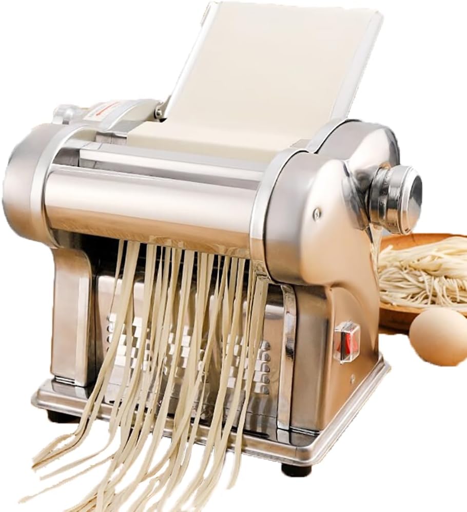 Pastamachine Elektrische noedelmachine, 135 W noedelmachine, dikte verstelbaar 0,3-4 mm, voor het maken van verse noedels