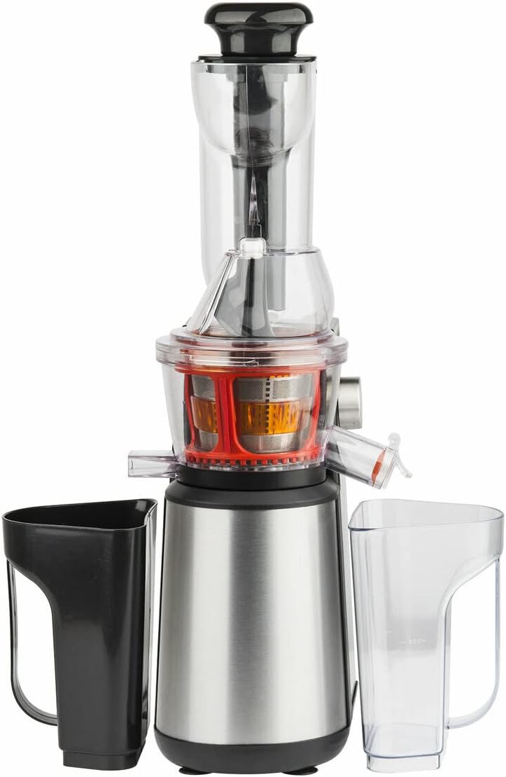 Sapcentrifuge H.Koenig Vertical Juicer GSX22, 82 mm, 400 W, 3 Vuilzeefjes, 60 tpm, Zwart, Vitamine, BPA Vrij, Grote Mond, Zachte Druk