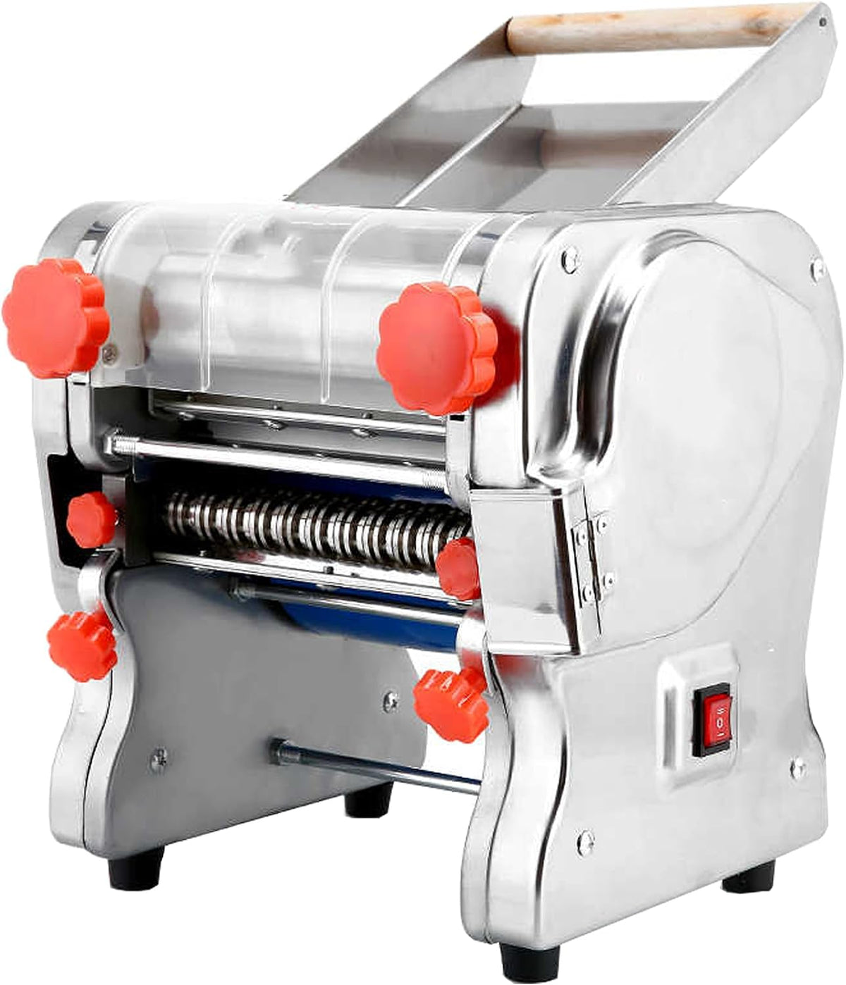 Whyydss Pastamachine Elektrische, 550w en 750w pastadeegroller, RollerWidth16cm, KnifeWidth18mm, noedelpersmachine, commerciële pastamachine