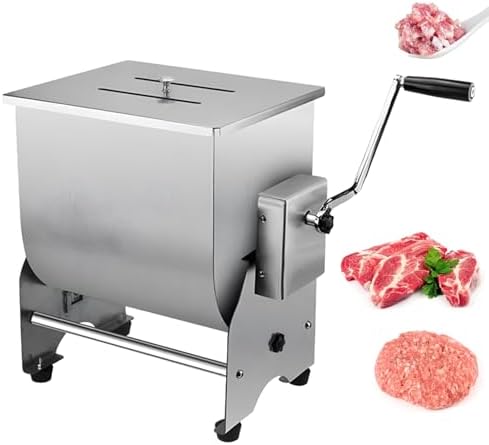 Vleesmolen Commerciële en mixer, met omkeerbare trechter en handslinger, voor het verwerken van kip, vis en rundvlees