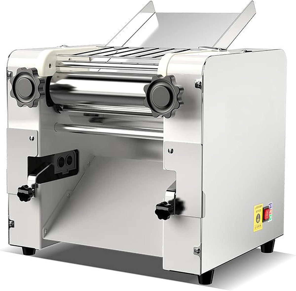 SmPinnaA Pastamachine Commerciële, breed mes zilver-5 mm, 2200 W, zilver-breed mes, rond mes/groot mes/linguinemes, noedelsnijmachine, Ce/Fcc