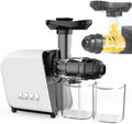 Sapcentrifuge Slow Juicer Masticating Machine, 250W volautomatische horizontale koude pers juicer, wit, sap en scheiding, met beker