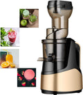 Sapcentrifuge Ersinian Verticale Slow Masticating Pure Juicer, Huishoudelijke 1000ML Grote Capaciteit Sapmachine, Geschikt, Met Omkeerfunctie, Goud